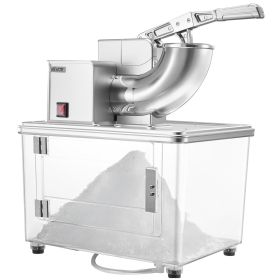 Commercial Ice Crusher 661LBS/H Electric Snow Cone Maker Shaved Ice Silver